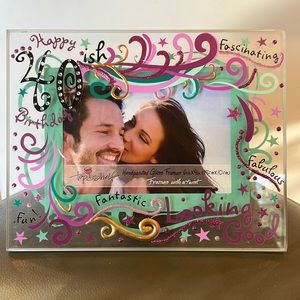 Top Shelf Happy 40ish Birthday Hand Painted 6x4 Glass Picture Frame